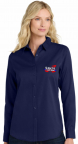 Navy Blue Ladies Long Sleeve Professional Dress shirt with Embroidered NASBOCES Skills logo